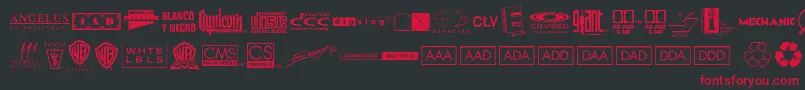 Шрифт Warnerlogofontnine – красные шрифты на чёрном фоне