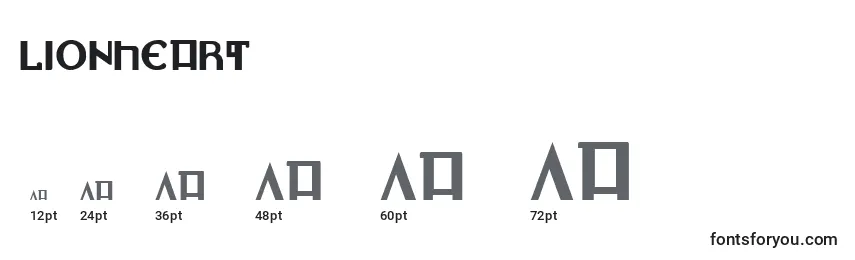 Lionheart Font Sizes