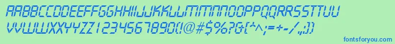 QuartzItalic Font – Blue Fonts on Green Background