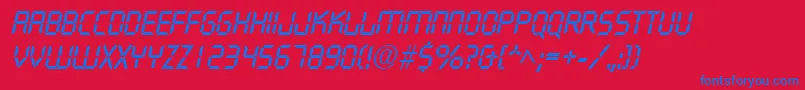 QuartzItalic Font – Blue Fonts on Red Background