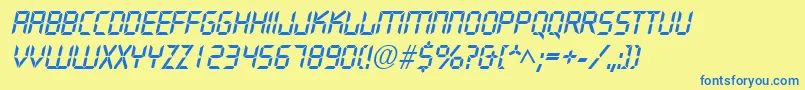 QuartzItalic Font – Blue Fonts on Yellow Background