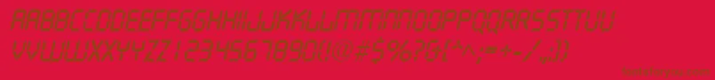 QuartzItalic-Schriftart – Braune Schriften auf rotem Hintergrund