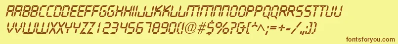 QuartzItalic Font – Brown Fonts on Yellow Background