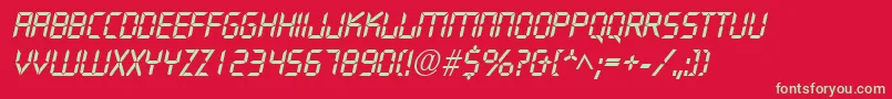 フォントQuartzItalic – 赤い背景に緑の文字