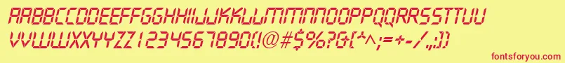 QuartzItalic-Schriftart – Rote Schriften auf gelbem Hintergrund