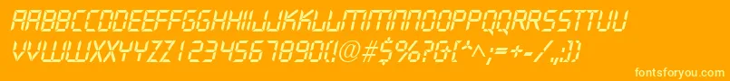 QuartzItalic Font – Yellow Fonts on Orange Background