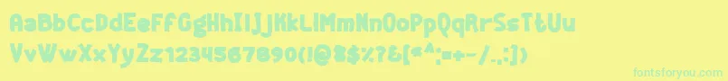 Geekb ffy Font – Green Fonts on Yellow Background