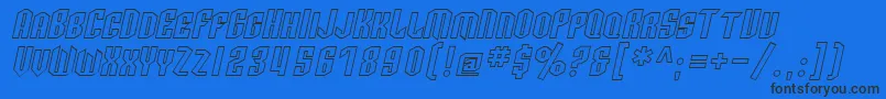 SfArcheryBlackScOutlineOblique Font – Black Fonts on Blue Background