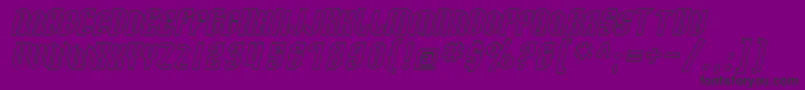 SfArcheryBlackScOutlineOblique-fontti – mustat fontit violetilla taustalla