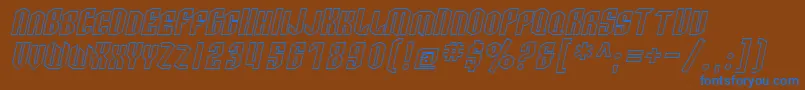 SfArcheryBlackScOutlineOblique Font – Blue Fonts on Brown Background