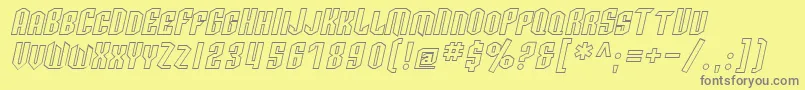 SfArcheryBlackScOutlineOblique Font – Gray Fonts on Yellow Background