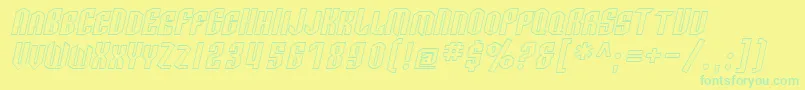 Saiba mais sobre a fonte SfArcheryBlackScOutlineOblique Fonte SfArcheryBlackScOutlineOblique – fontes verdes em um fundo amarelo