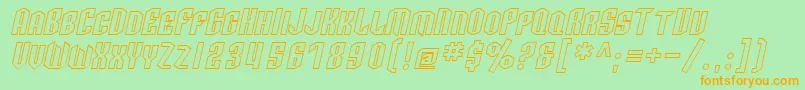 SfArcheryBlackScOutlineOblique Font – Orange Fonts on Green Background