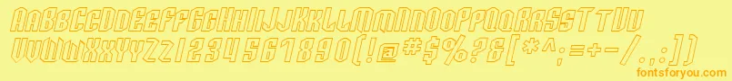 SfArcheryBlackScOutlineOblique Font – Orange Fonts on Yellow Background