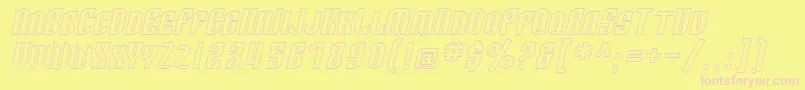 SfArcheryBlackScOutlineOblique Font – Pink Fonts on Yellow Background