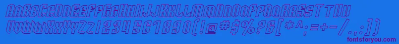 En savoir plus sur la police SfArcheryBlackScOutlineOblique Police SfArcheryBlackScOutlineOblique – polices violettes sur fond bleu