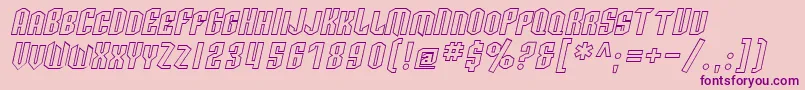 SfArcheryBlackScOutlineOblique Font – Purple Fonts on Pink Background