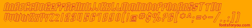 SfArcheryBlackScOutlineOblique Font – Red Fonts on Orange Background