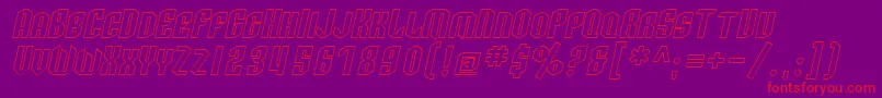 Шрифт SfArcheryBlackScOutlineOblique – красные шрифты на фиолетовом фоне