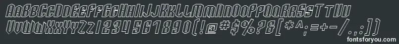 Шрифт SfArcheryBlackScOutlineOblique – белые шрифты на чёрном фоне