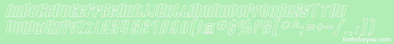 SfArcheryBlackScOutlineOblique Font – White Fonts on Green Background