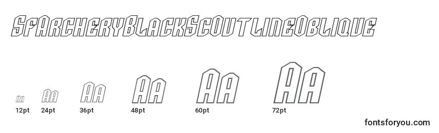 SfArcheryBlackScOutlineOblique Font Sizes