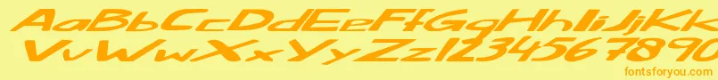 Fatlittlepiggyitalic Font – Orange Fonts on Yellow Background