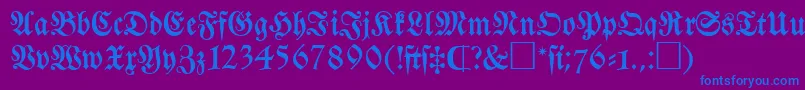 Frakturatt Font – Blue Fonts on Purple Background