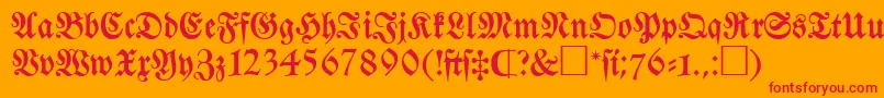 フォントFrakturatt – オレンジの背景に赤い文字