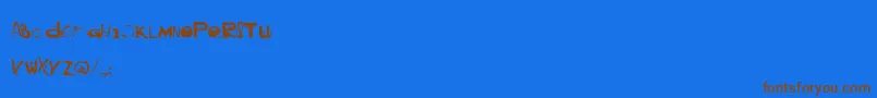 フォントBlackm – 茶色の文字が青い背景にあります。