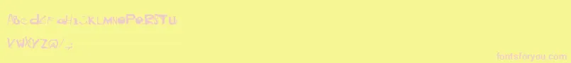 フォントBlackm – ピンクのフォント、黄色の背景