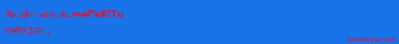 Blackm-Schriftart – Rote Schriften auf blauem Hintergrund