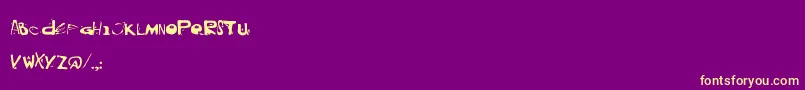 Fonte Blackm – fontes amarelas em um fundo roxo