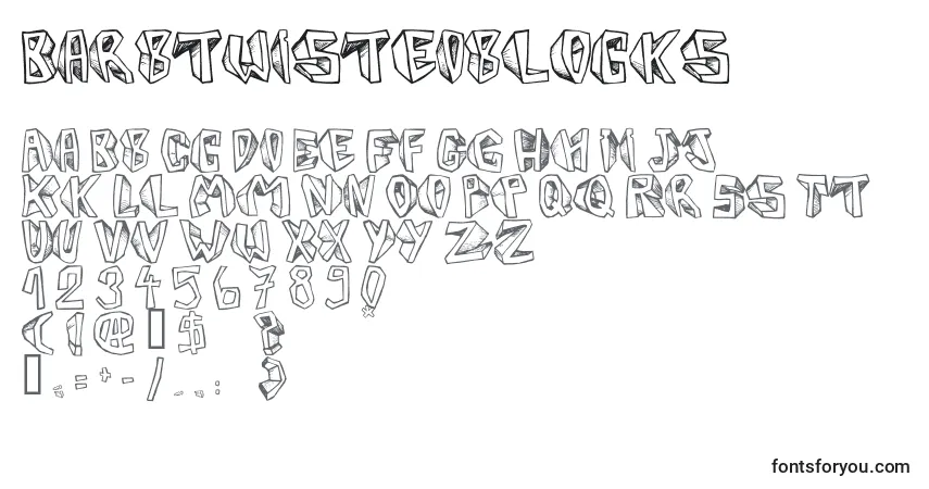 A fonte Barbtwistedblocks – alfabeto, números, caracteres especiais