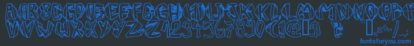 Barbtwistedblocks Font – Blue Fonts on Black Background