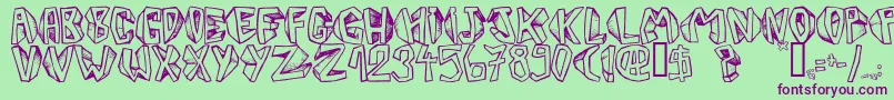 Barbtwistedblocks Font – Purple Fonts on Green Background
