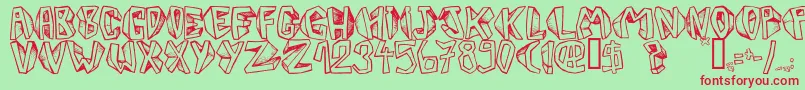 Barbtwistedblocks Font – Red Fonts on Green Background
