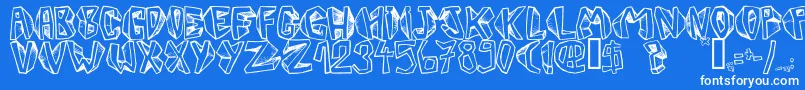 Barbtwistedblocks Font – White Fonts on Blue Background