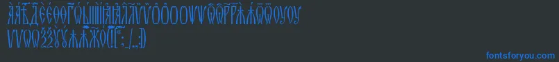 ZlatoustUcs Font – Blue Fonts on Black Background