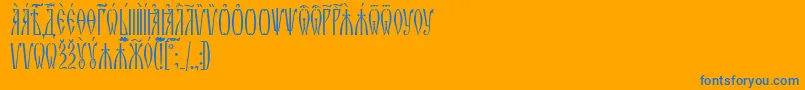 ZlatoustUcs-Schriftart – Blaue Schriften auf orangefarbenem Hintergrund