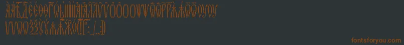 Шрифт ZlatoustUcs – коричневые шрифты на чёрном фоне