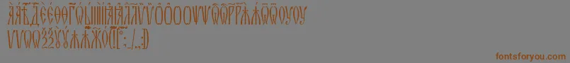 ZlatoustUcs Font – Brown Fonts on Gray Background