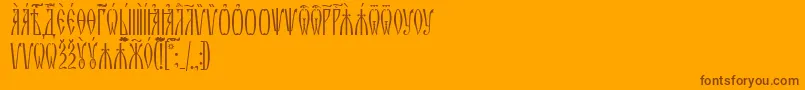 ZlatoustUcs Font – Brown Fonts on Orange Background