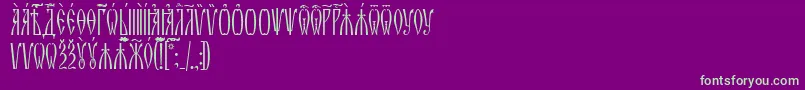 ZlatoustUcs-Schriftart – Grüne Schriften auf violettem Hintergrund