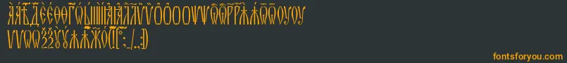 ZlatoustUcs Font – Orange Fonts on Black Background