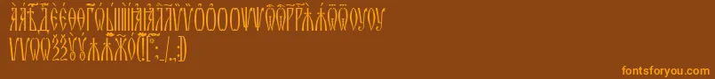 ZlatoustUcs Font – Orange Fonts on Brown Background