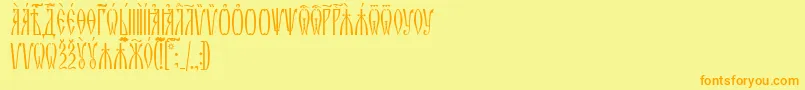 ZlatoustUcs-Schriftart – Orangefarbene Schriften auf gelbem Hintergrund