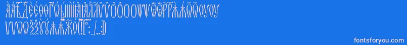 ZlatoustUcs Font – Pink Fonts on Blue Background