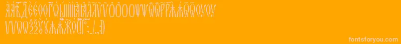 ZlatoustUcs-Schriftart – Rosa Schriften auf orangefarbenem Hintergrund