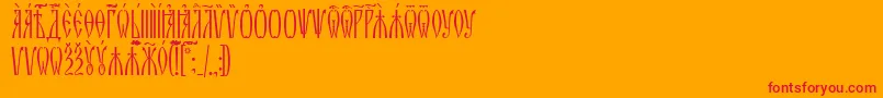 ZlatoustUcs-Schriftart – Rote Schriften auf orangefarbenem Hintergrund